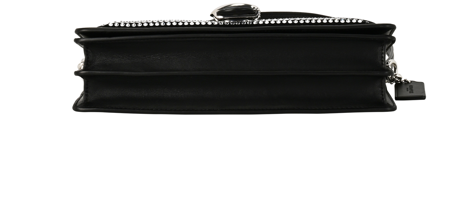 Crystal Studded Shoulder Bag, &pound;295, Handbags, Black, Leather, Top view